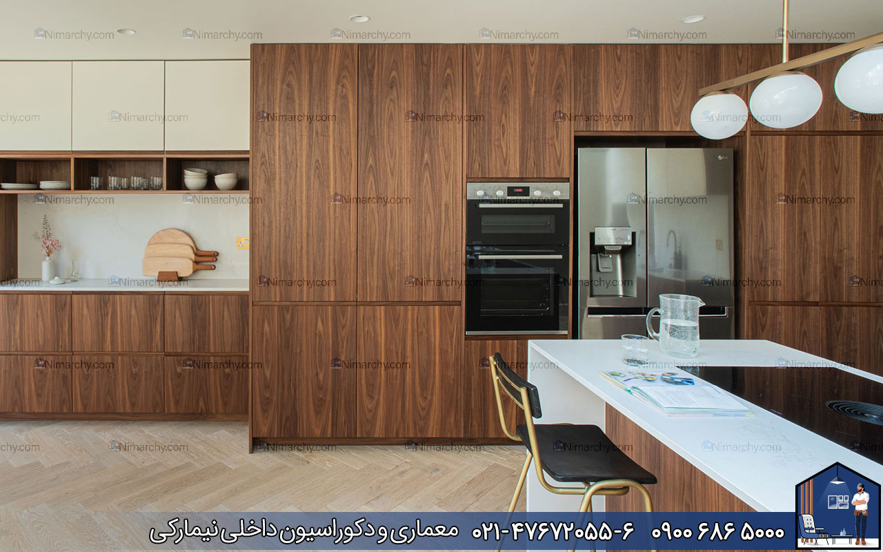 Nimarchy.com - کابینت روکش چوب مدرن