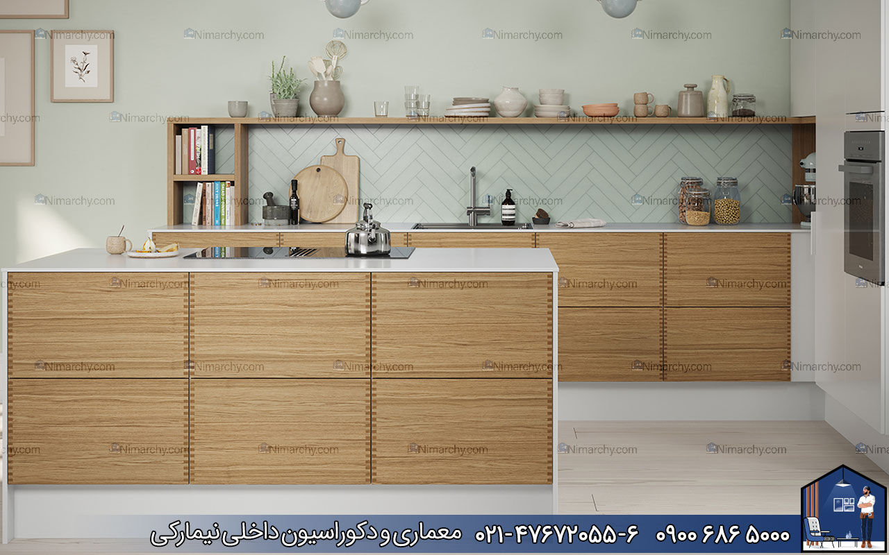 Nimarchy.com - کابینت روکش چوب مدرن