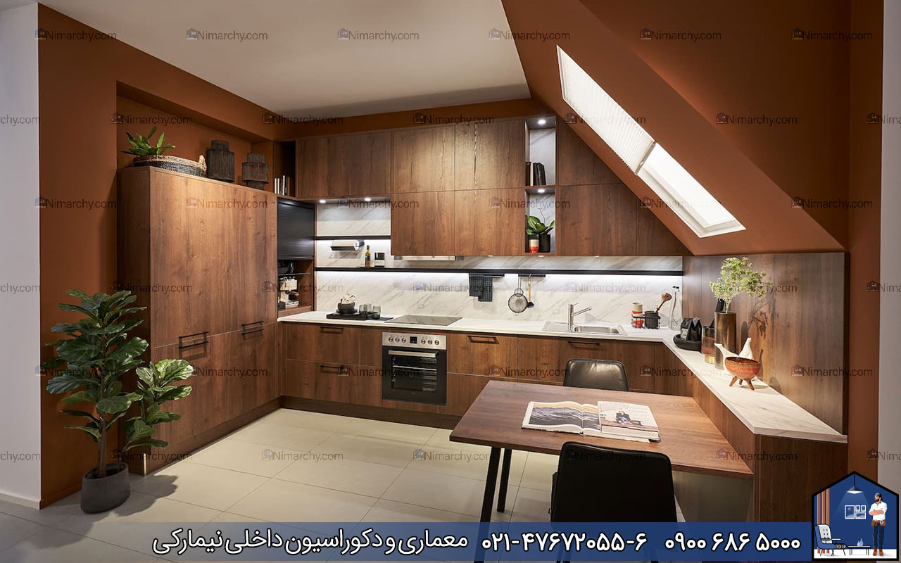 Nimarchy.com - کابینت روکش چوب مدرن