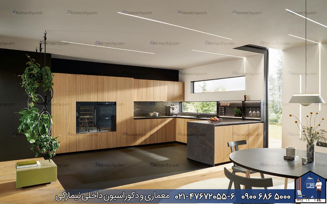 Nimarchy.com - کابینت روکش چوب مدرن