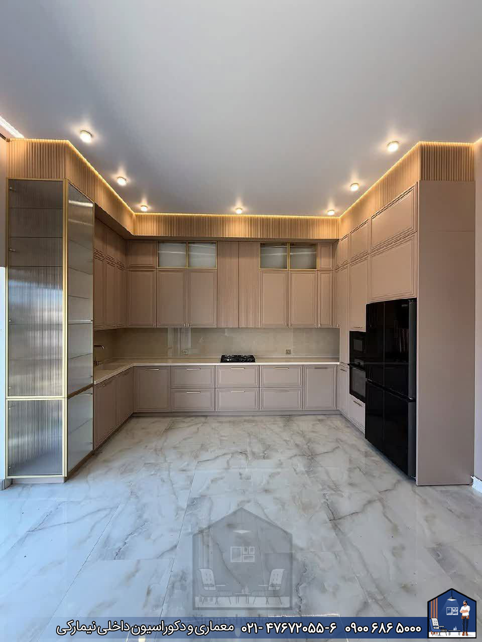 کابینت نئوکلاسیک با رنگ پلی اورتان بژ کرمانشکاه - Nimarchy.com