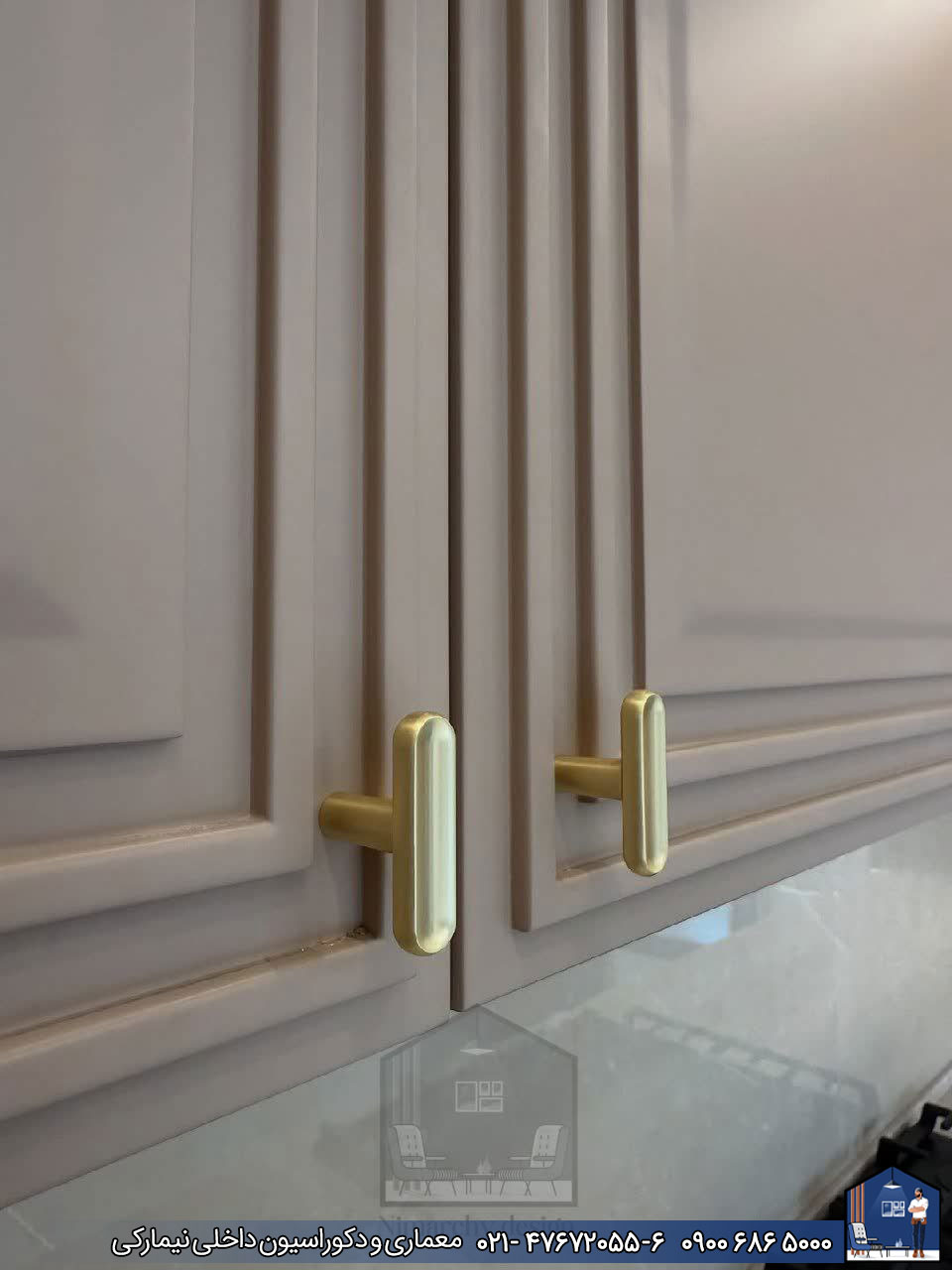 کابینت نئوکلاسیک با رنگ پلی اورتان بژ کرمانشکاه - Nimarchy.com