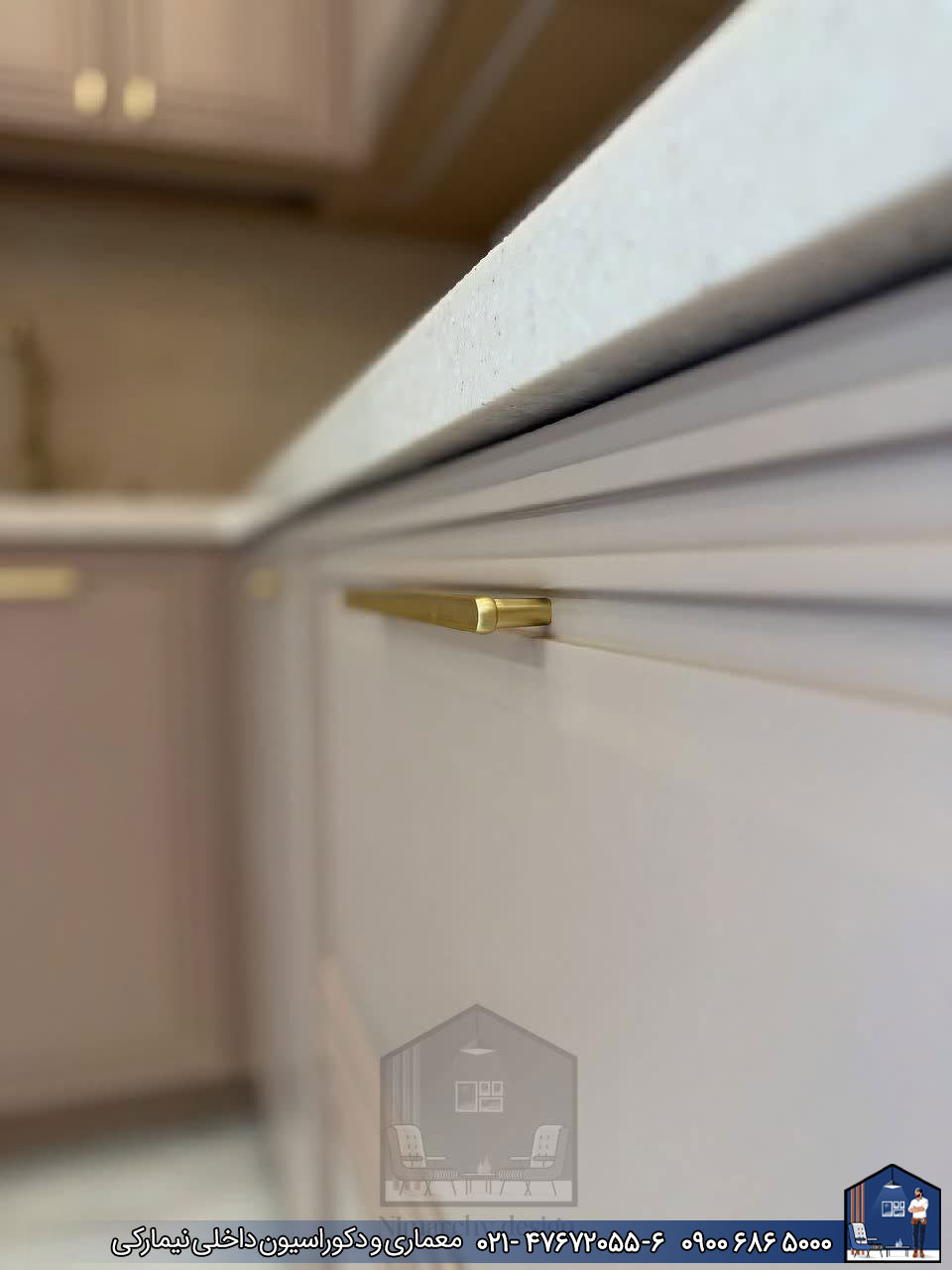 کابینت نئوکلاسیک با رنگ پلی اورتان بژ کرمانشکاه - Nimarchy.com