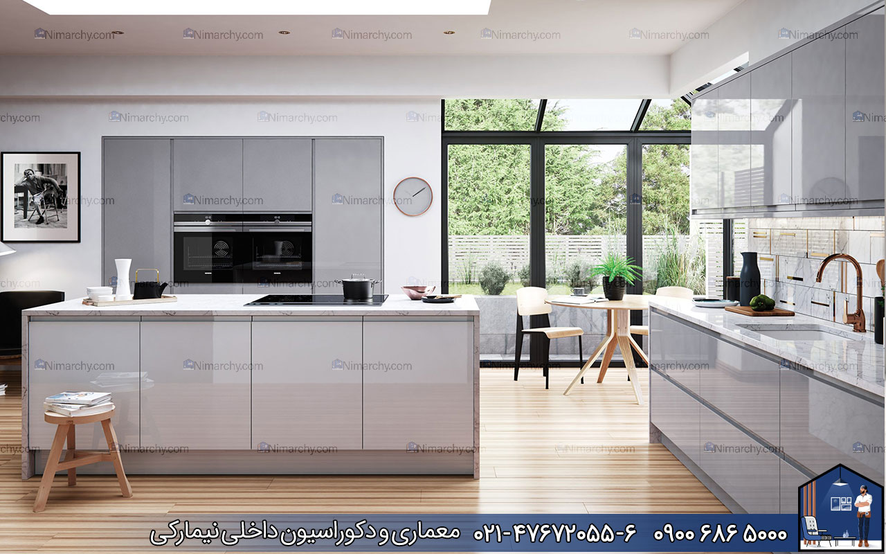 Nimarchy.com - جزیره کابینت هایگلاس