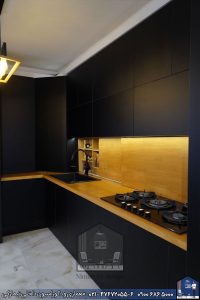 Nimarchy.com - کابینت مدرن مشکی و چوب 