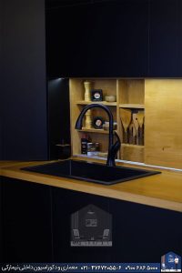 Nimarchy.com - کابینت مدرن مشکی و چوب 